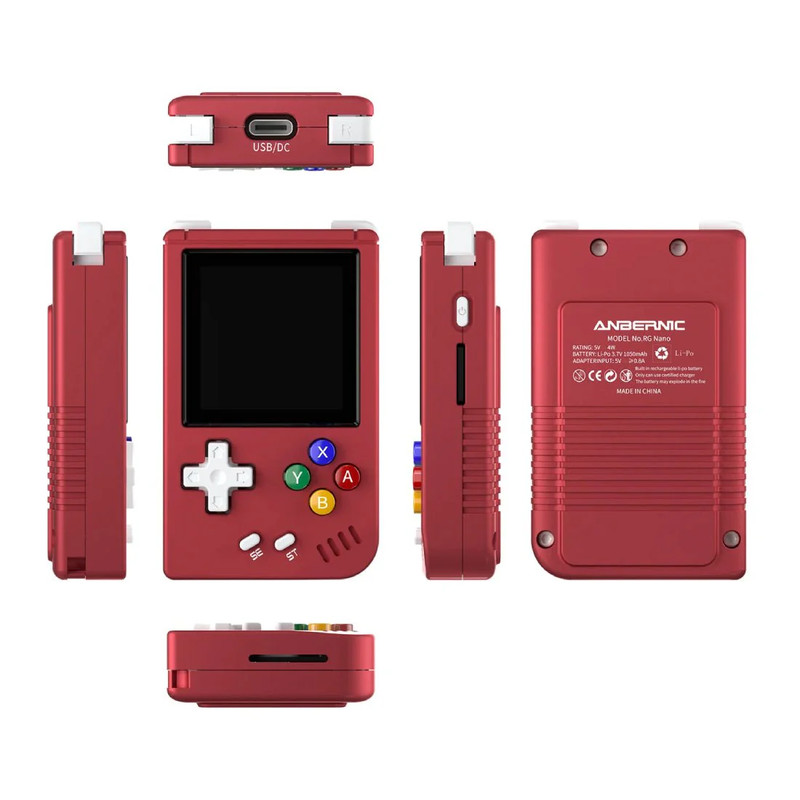 Anbernic RG Nano 128GB +8000 Games Console - Red - جهاز ألعاب